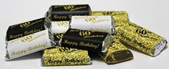 60th Birthday Miniature Candy Label Wrapper (Set of 60) CANDY NOT INCLUDED