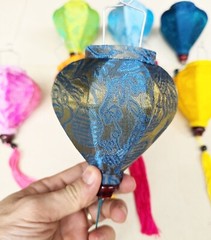Set 24 pcs Vietnamese silk lanterns 10cm, string lanterns for wedding tent decor