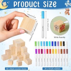 75 Pcs Baby Shower Games Sign Kit Including Decorate a Block Game Sign 50 DIY Bl