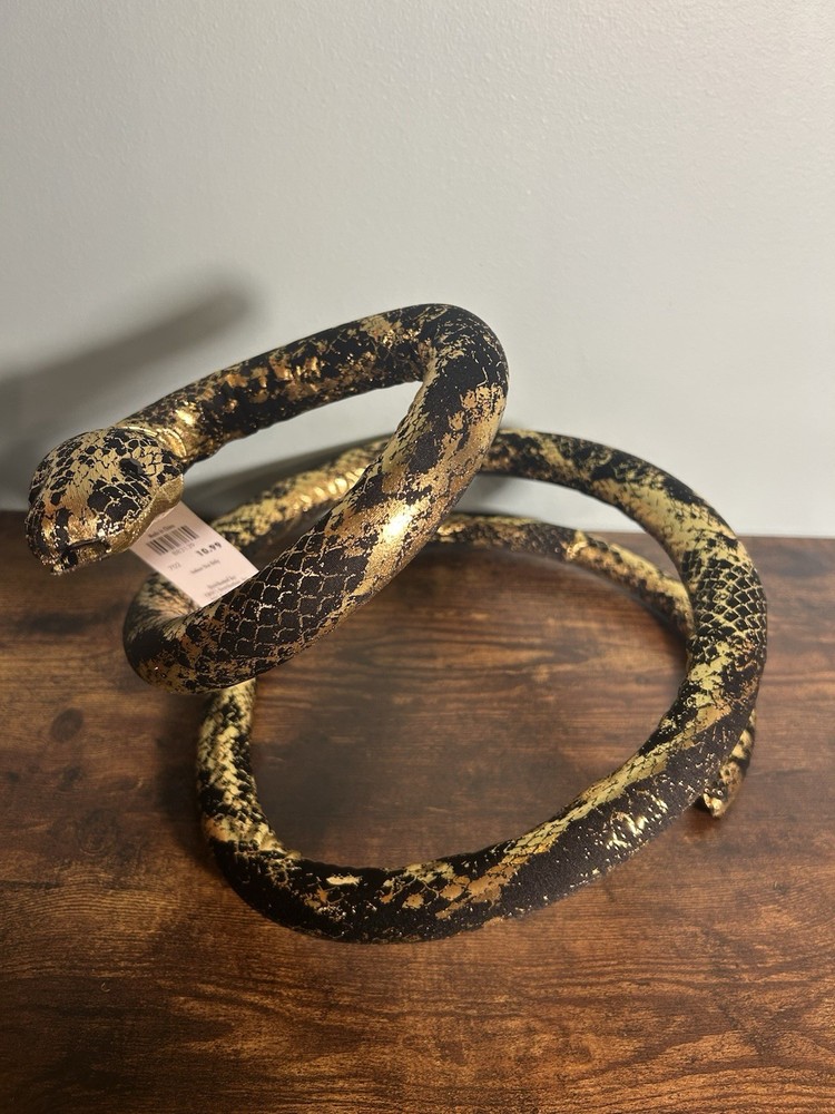 Black Gold Snake Garland Halloween Decor Reptile Party Decoration