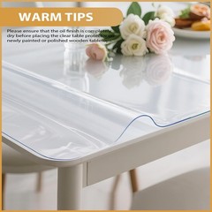 ProsperJoyChant Clear Table Protector 42 x 84 Inch, 1.4mm Thick Waterproof PVC P