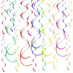 Colorful Ceiling Swirl Foil Decorations Hanging Plastic Streamer Themed Swirl…