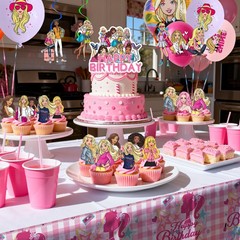 Barbie Princess Party Decorations Birthday Party Supplies Balloons Cake Toppers