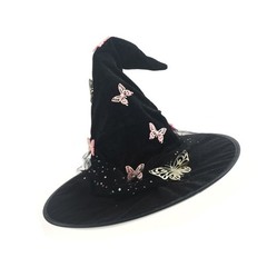 Carnivals Witch Hats Masquerades Ribbon Wizard Hats Adult Kids Witch Hats