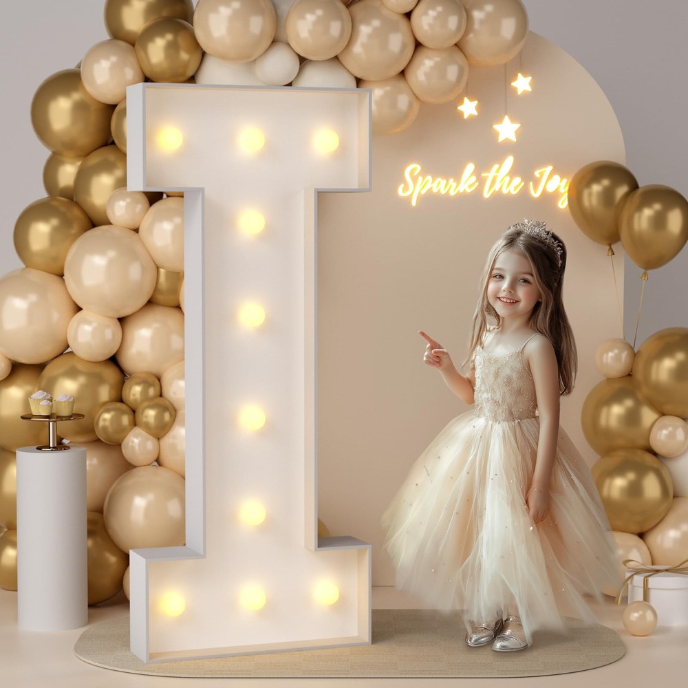 Letter I 4FT Marquee Light Up Letters 4 Feet Tall Large Proposal Party Decor