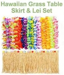 Hawaiian Party Decoration Kit – Includes 1 pack 9ft x 29.5in Plastic Grass Ta…