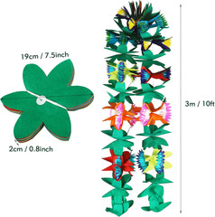 3 Pack Tropical Paper Flower Garland Luau Party Decorations, 30FT Tissue Flower