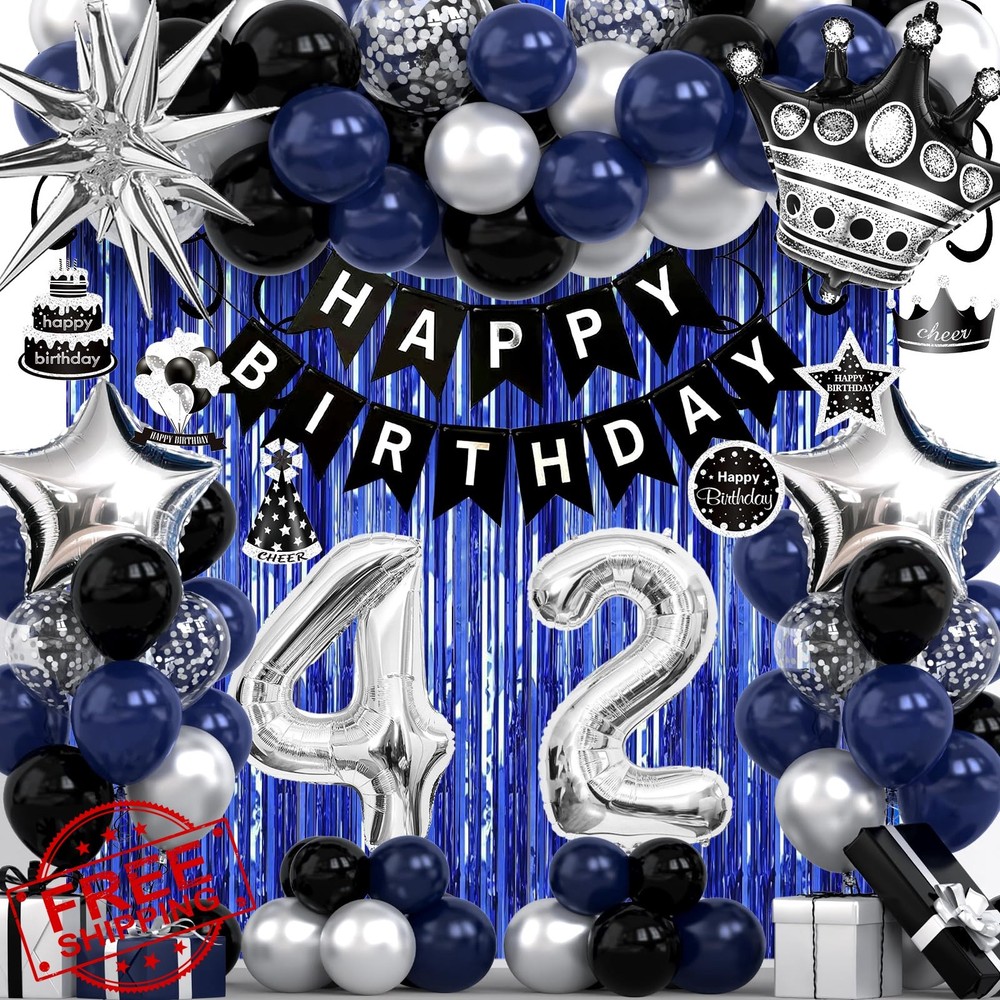 NANINUNENO 42nd Birthday Black Blue Silver