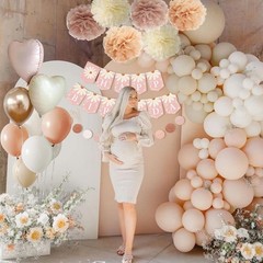 Blush Beige Birthday Decorations, Party Décor for Women, Boho Party Decoratio…