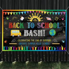 Back to School Bash Backdrop Banner End of Summer Back to School Decoration Firs