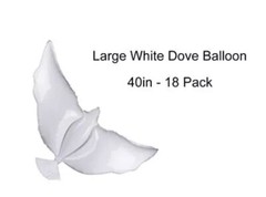5, Pack White Peace Dove Memorial Or Celebration Balloon