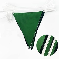32Ft Green White Black Party Decorations Green Black Fabric Triangle Banner F…