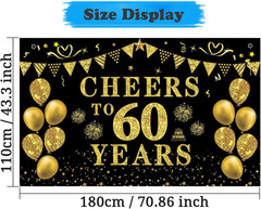 Trgowaul 60Th Birthday/Anniversary/Wedding Decorations for Women Men, Cheers to
