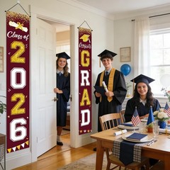 Graduation Decorations 2026, Maroon and Gold Door Porch Signs, Graduation Ban…