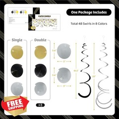 HonuGoGo Swirl Decorations Black Gold Silver