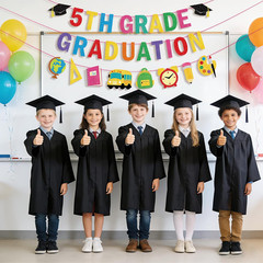 5Th Grade Graduation Decorations Banner, Elementary Graduation Party Decor, Colo