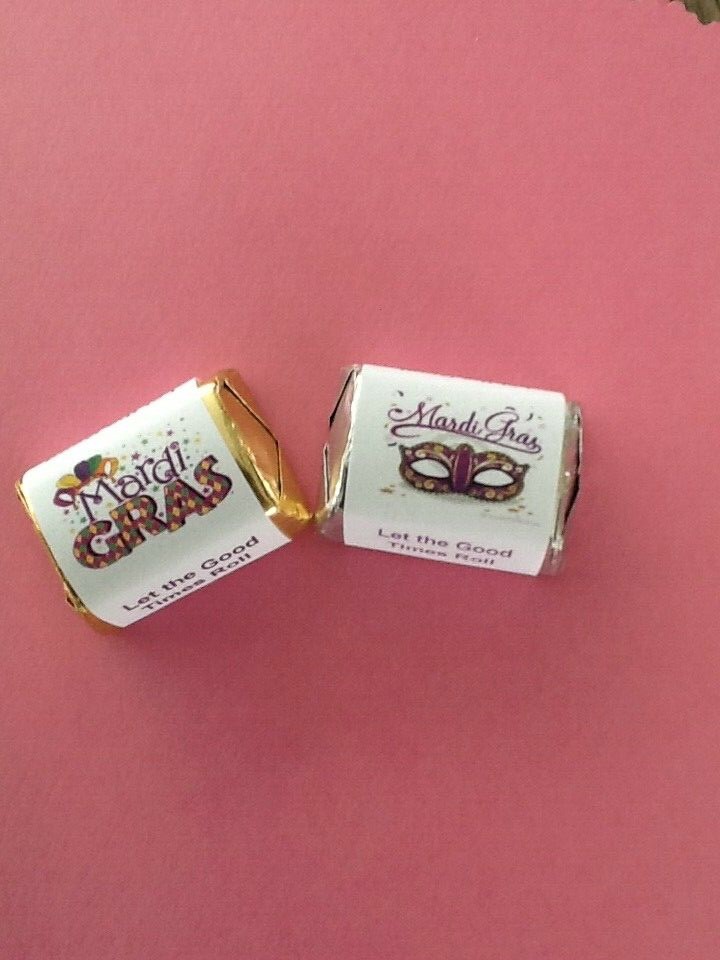 60 Mardi Gras Self-Adhesive Candy Wrappers – Party Supplies – Party Decorations