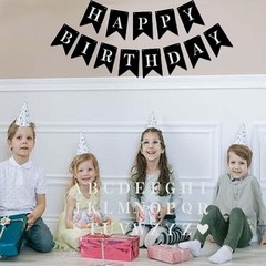 DIY Black Custom Banner Kit – 18 Pennants & A-Z Stencil for Every Celebration