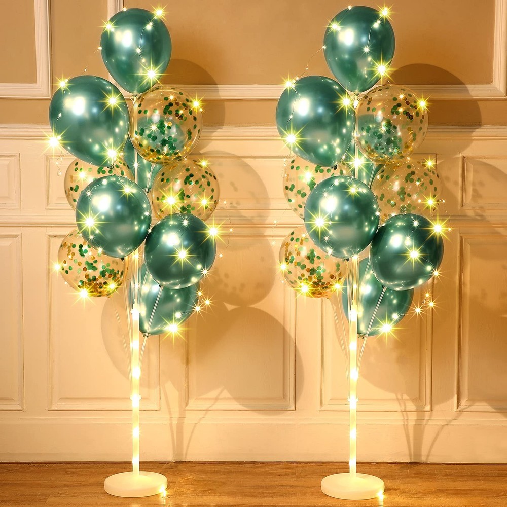 2 Sets Floor Balloon Column Stand Kit with LED Lights 40 Pcs Balloons Column …