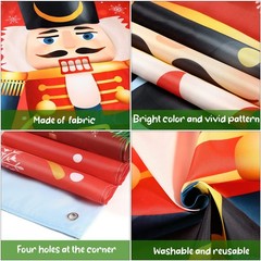 Christmas Decorations Nutcracker Snowflakes Trees Ornaments Door Cover 71″x35″