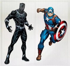 Marvel Avengers Scene Setter Backdrop Captain America & Black Panther (5 Ft) 2pc