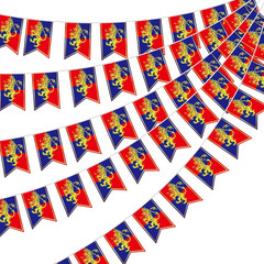 5 Pcs 49Ft Medieval Party Decorations Fantasy Pennant Banners with Lion Design K