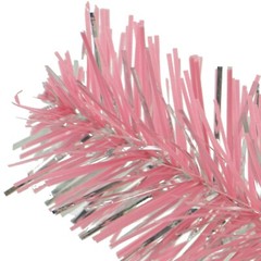30FT Shiny Metallic Silver & Pink Tinsel Garland Christmas Plastic Fringe Foil