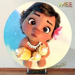 Round Panel Baby Shower Moana Backdrop Cover Birthday background Decorations