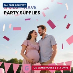 Gender Reveal Pink Confetti Cannon, DOUKEE Baby Shower Pink only Biodegradable C