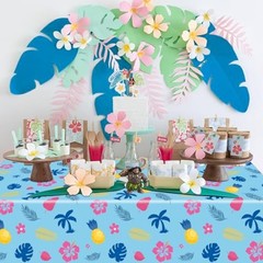 3 Pieces Palm Leaves Tablecloths Birthday Party Decorations Supplies Hawaiian