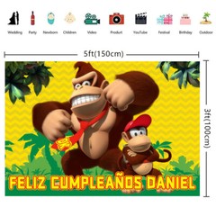 Donkey Kong Personalised Custom Banner Backdrop Party Supplies 5x3FT