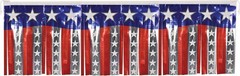 Patriotic Fringe Banner, Dazzling Metallic Stars Stripes Decoration, 4th of July