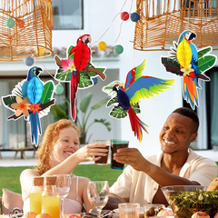 , Large Tropical Birds Honeycomb Cutouts – 9X7.7 Inch | Paper Bird Decorations,
