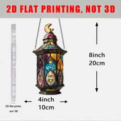 1 PC Acrylic Colorful Lantern Suncatcher Eid Decoration Hanging Ornaments
