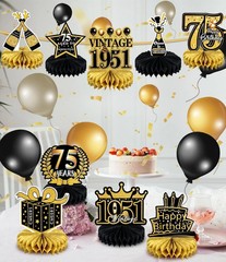9 Pcs 75Th Birthday Decoration 75 Birthday Party Decorations for Men Women 75 Ye