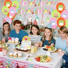 Squishmallow Party Decoration Birthday Supplies Balloon Tablecloth Cake Topper