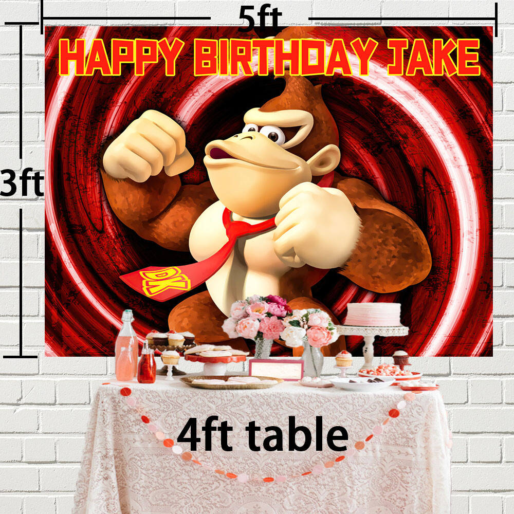 Donkey Kong Personalised Custom Banner Backdrop Party Supplies Birthday Gift