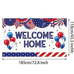 Large Welcome Banner Military Army Photography Backdrop for Patriotic