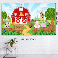 Farm Animals Theme Party Decorations Farm Barn Backdrop Banner Farmhouse Animals
