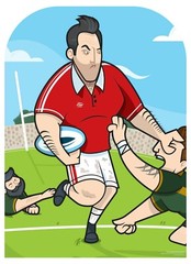 Rugby World Tournament Kids Size with Apertures Cardboard Cutout Mix for Photos