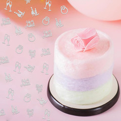 150 PCS Engagement Party Decorations, Silver Glitter He Asked She Said Yes Confe