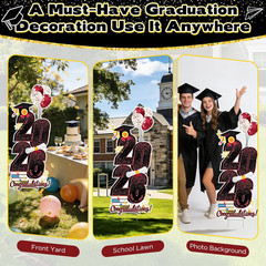 2026 Graduation Decorations Yard Sign, 3.5 FT Tall Class of 2026 Congrats Grad Y