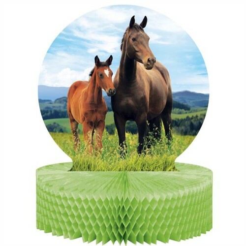 Horse and Pony Honeycomb Centerpiece 12″ x 9″ Paper Birthday Table Decorations