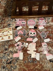Girl’s 2nd Birthday ‘Bad Two The Bone’ Party 9 PCs Tabletop Centerpieces Decor