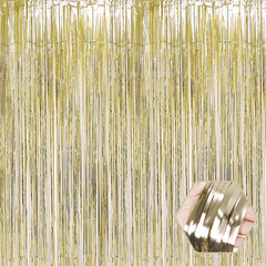 6 Pack -3M-Red Silver Foil Fringe Curtain Backdrop, 3.28Ft X 9.8Ft Metallic Tins