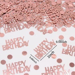 Rose Gold Birthday Confetti – 270 PCS Glitter Happy Birthday Decorations for Tab