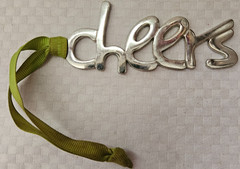 Silver Cursive Letter Balloon «Cheers»