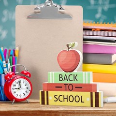 3 Pcs Back to School Table Decoration Wood Apple Book Bus Block Sign Back to …