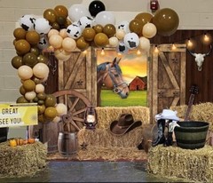 Western Cowboy Backdrop West Rustic Wooden House Farm Barn 82×59 inch (7x5FT)