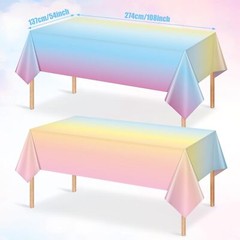 6 Pack Pastel Rainbow Plastic Tablecloth Party Decorations, 6 Pack,